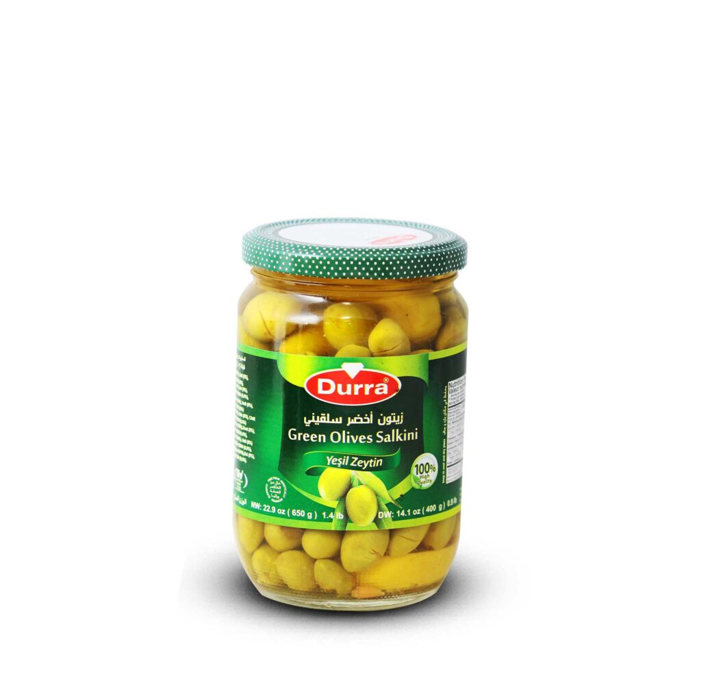 Green olives, glass jar, 650 g