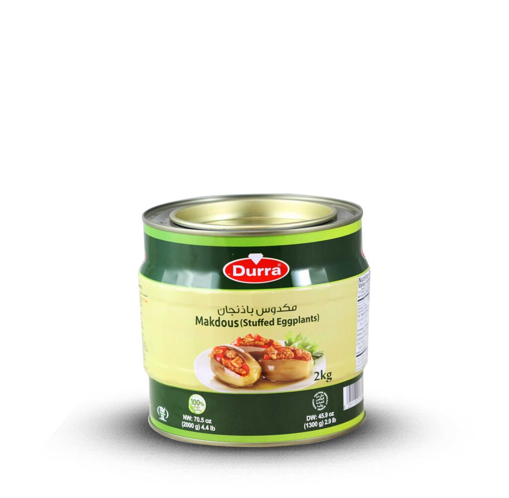 مكدوس باذنجان علبة صفيح نفخ 2000غ