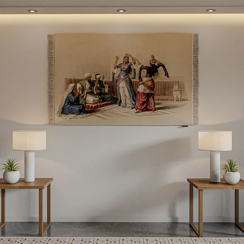 Wall Rug - Illustration of Dancing Girls